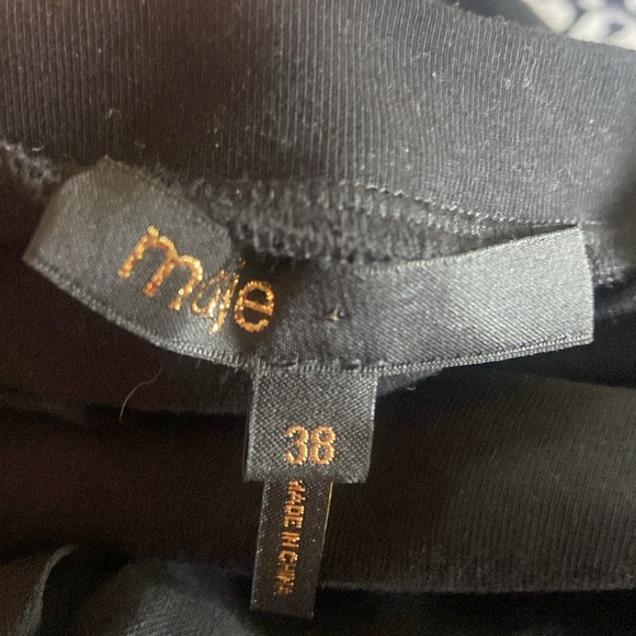 Maje Rivoli Micro-Floral Embroidered Midi Black Dress French Size 38, US Size S - Picture 7 of 10